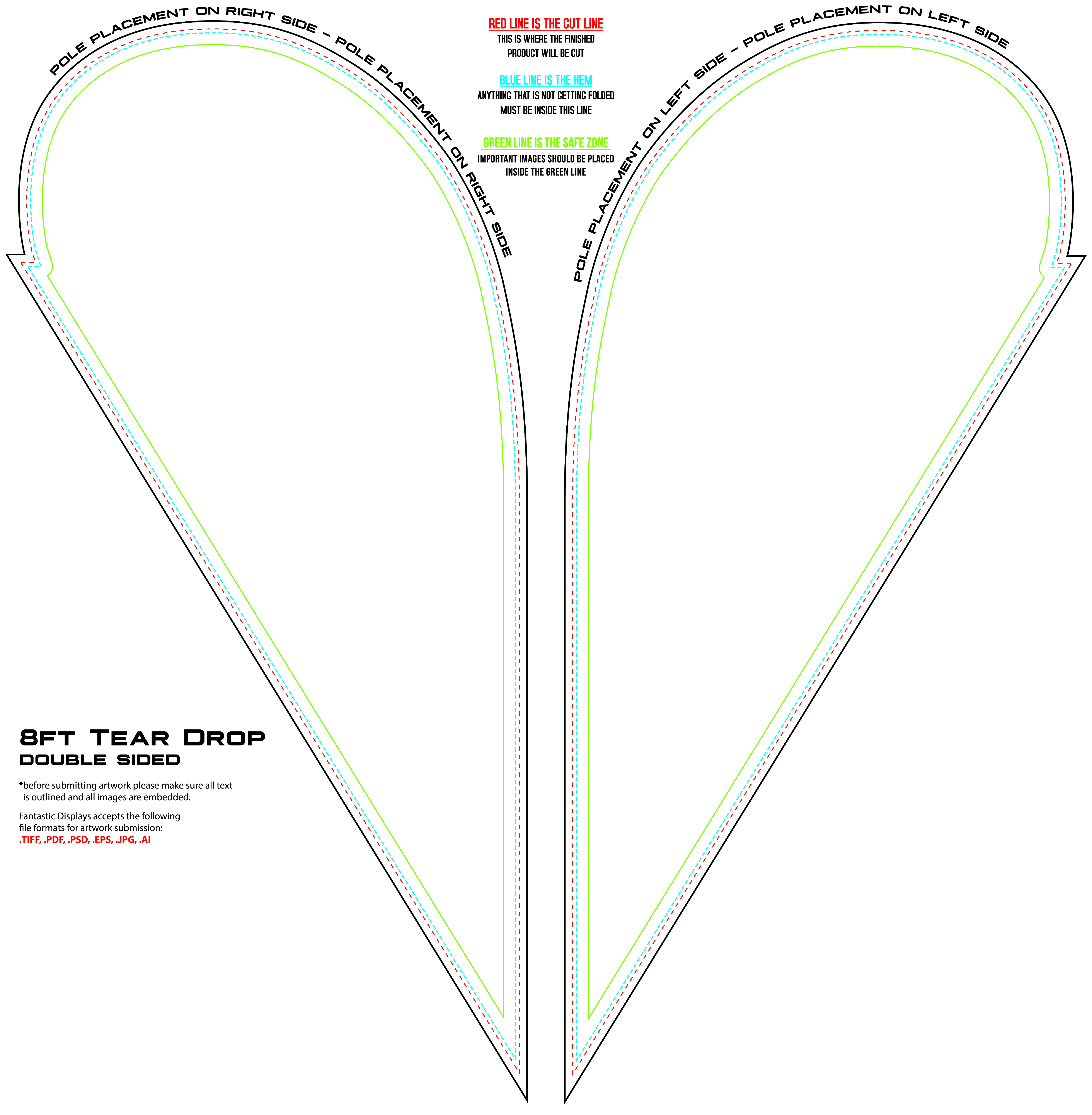 8 Double Sided Custom Teardrop Advertising Flag Kit With Banner Teardrop Banner Template Illustrator